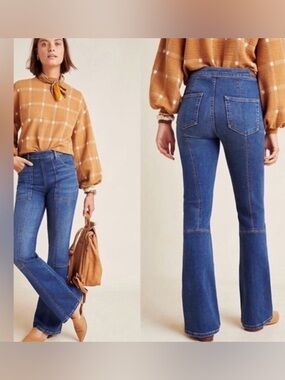 Anthropologie Pilcro High-Rise Carpenter Bootcut Jeans Flare Leg Size 28